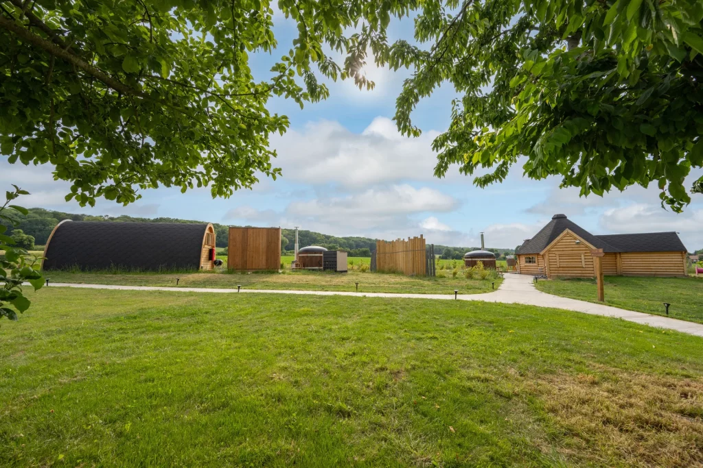 Maison bois bain exterieur